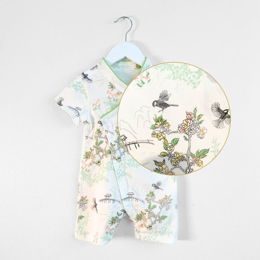 NWT Lovely Asian Style Baby/Toddler Romper Shorts Sleep N' Play One-Piece 9M-12M